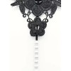 Floral Embroidery String with Pearl Chain Black Love Market Floral Embroidery String with Pearl Chain Black Strings