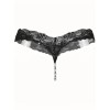 G-string With Pearl Chain Designer Black