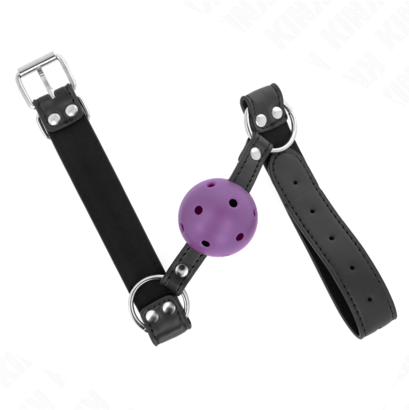 Ball Gag KINK Double Rivet Purple