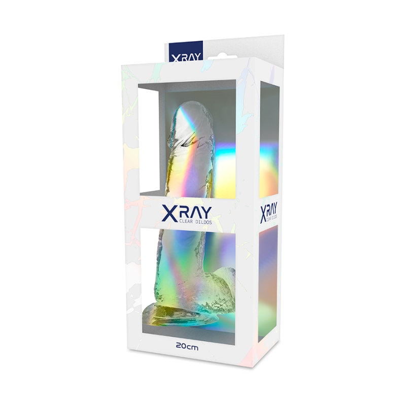 Jelly Dildo με Όρχεις XRAY 20cm Διαφανές XRAY Jelly Dildo με Όρχεις XRAY 20cm Διαφανές Jelly
