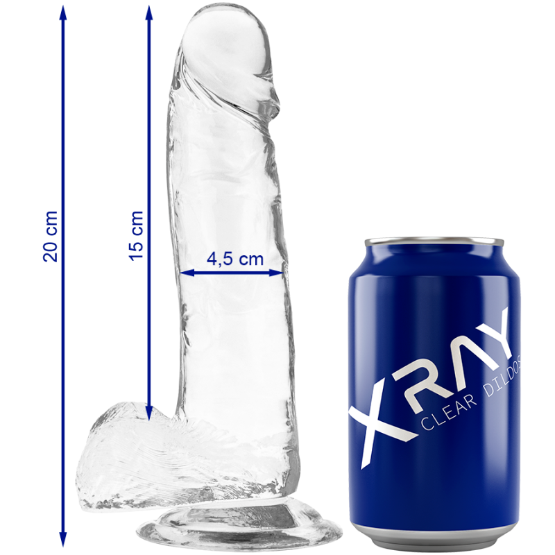 Jelly Dildo με Όρχεις XRAY 20cm Διαφανές XRAY Jelly Dildo με Όρχεις XRAY 20cm Διαφανές Jelly