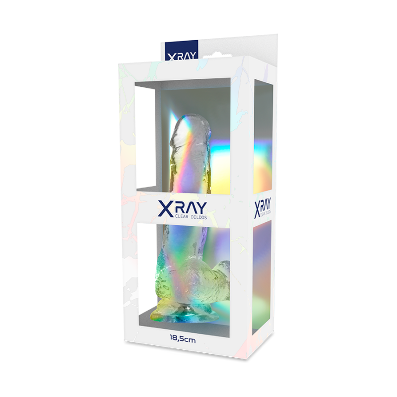 Jelly Dildo με Όρχεις XRAY 18.5cm Διαφανές XRAY Jelly Dildo με Όρχεις XRAY 18.5cm Διαφανές Jelly