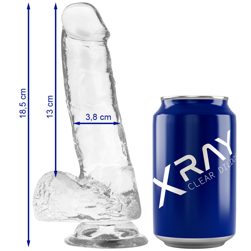 Jelly Dildo with Balls XRAY 18.5cm Clear