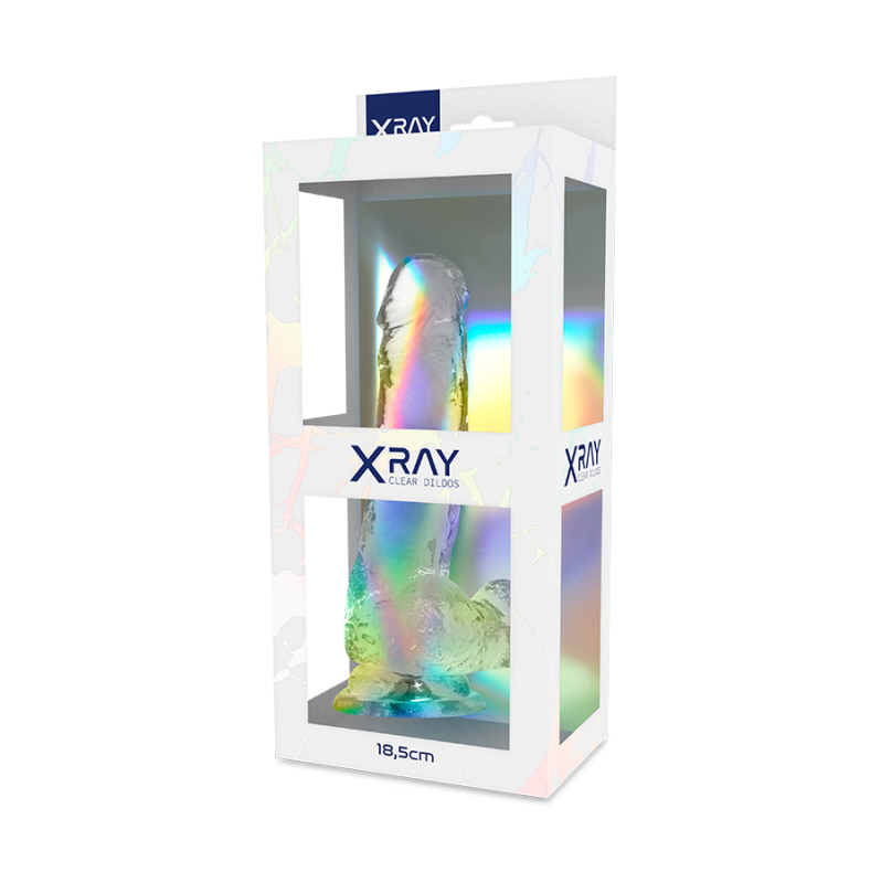 Jelly Dildo with Balls XRAY 18.5cm Clear