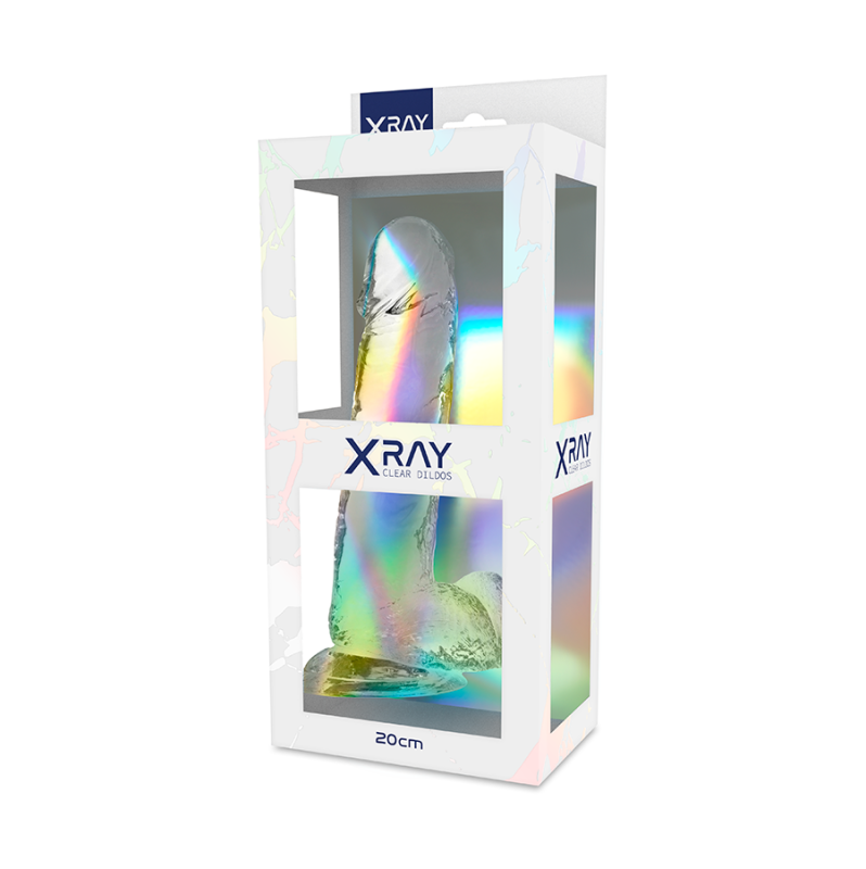 Jelly Dildo με Όρχεις XRAY 20cm Διαφανές