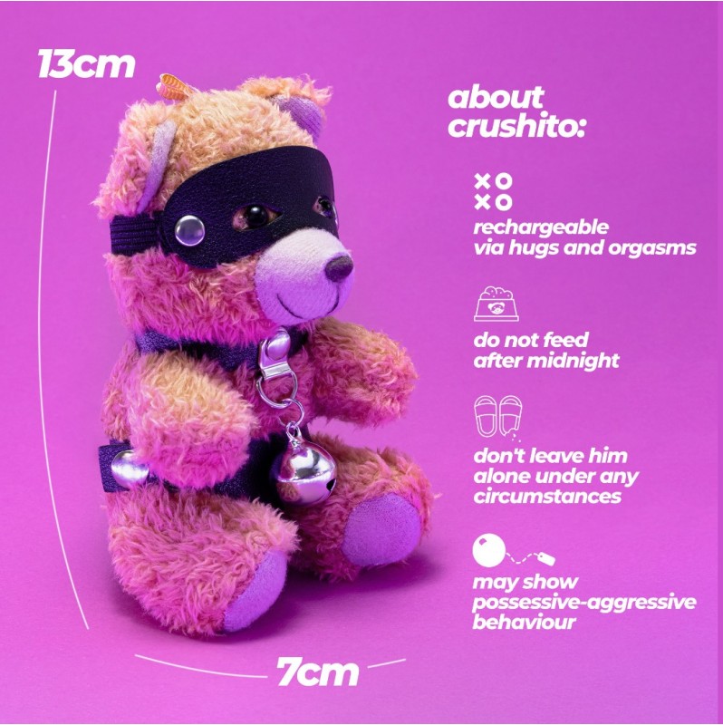 Crushito Bell Fetish Teddy Bear Keychain