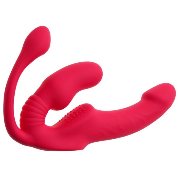 Γυναικείο Τριπλό Strapless Strap-On με Δόνηση You2Toys 23cm Κόκκινο Γυναικείο Τριπλό Strapless Strap-On με Δόνηση You2Toys 23cm Κόκκινο