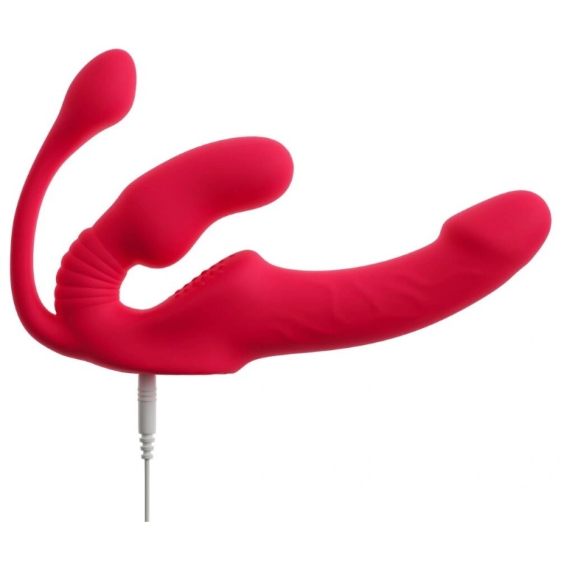 Γυναικείο Τριπλό Strapless Strap-On με Δόνηση You2Toys 23cm Κόκκινο You2Toys Γυναικείο Τριπλό Strapless Strap-On με Δόνηση You2Toys 23cm Κόκκινο Γυναικεία Strap-On