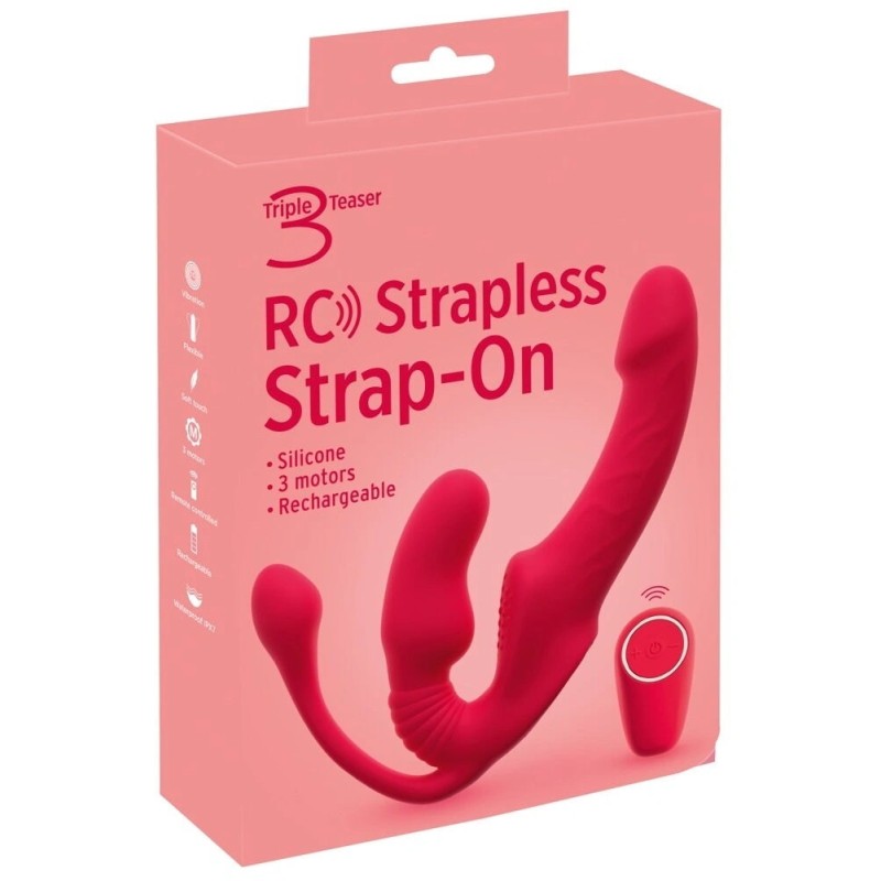 Γυναικείο Τριπλό Strapless Strap-On με Δόνηση You2Toys 23cm Κόκκινο You2Toys Γυναικείο Τριπλό Strapless Strap-On με Δόνηση You2Toys 23cm Κόκκινο Γυναικεία Strap-On