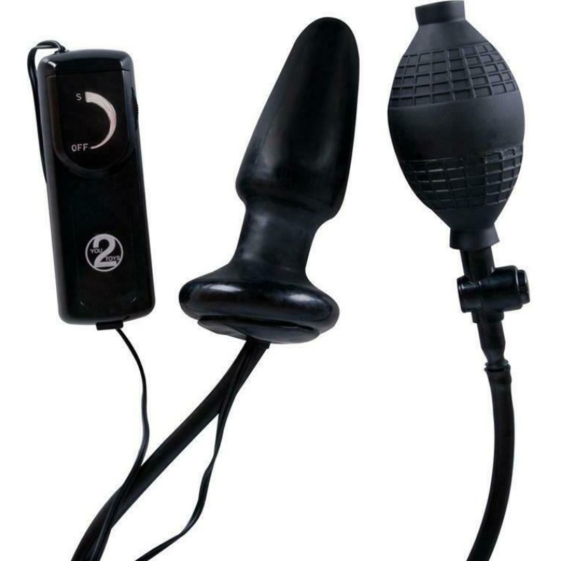 Seven Creations Vibrating Butt Plug  Seven Creations Fanny Hills Black Inflatable butt plugs