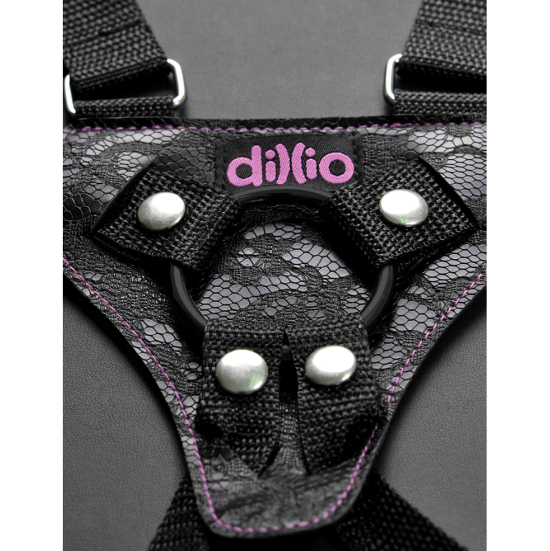 Strap-On με Dildo 18.4cm Dillio Suspender Harness Set Ροζ