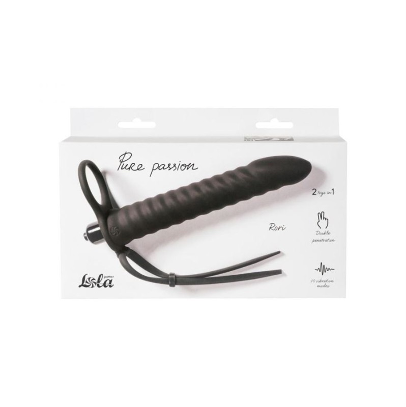 Vibrating Strap-On Lola Pure Passion Rori Black