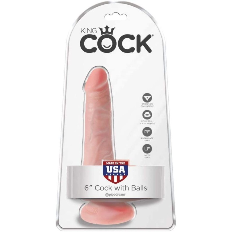 Ρεαλιστικό Dildo King Cock Ballsy 15cm Μπεζ