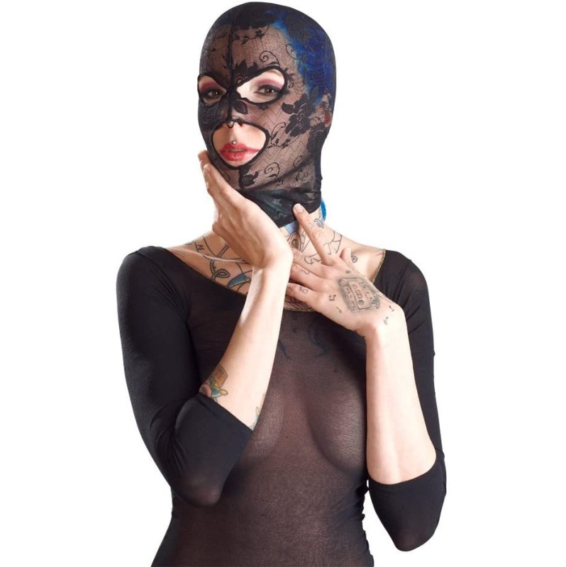 Μάσκα Bad Kitty Head Mask Δαντέλα Μαύρη