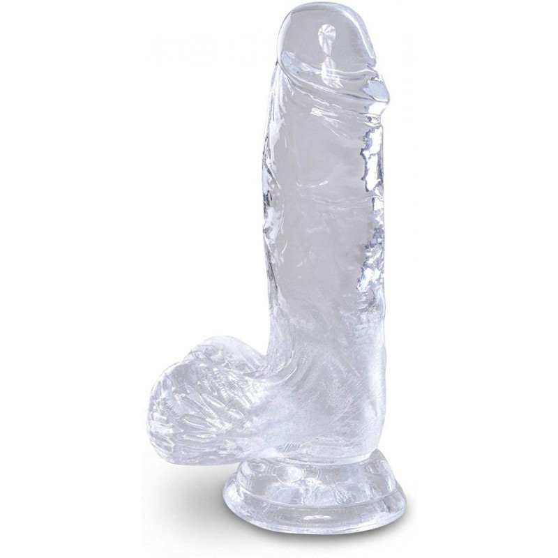Jelly Dildo King Cock Ballsy 13cm Clear Jelly Dildo King Cock Ballsy 13cm Clear