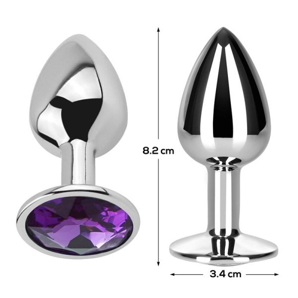 Butt Plug with Jewel Purple Amethyst Medium