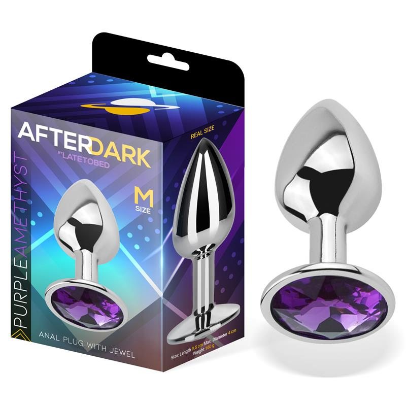 Butt Plug with Jewel Purple Amethyst Medium Afterdark Butt Plug with Jewel Purple Amethyst Medium Σφήνες