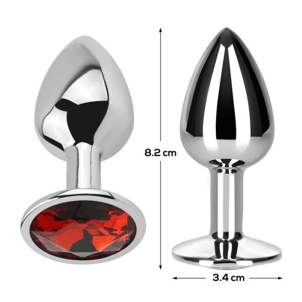 Butt Plug with Jewel Red Rubby Medium