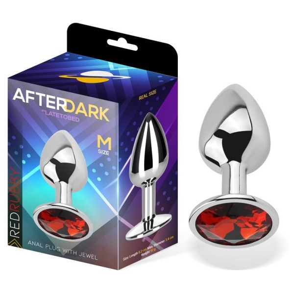 Butt Plug with Jewel Red Rubby Medium