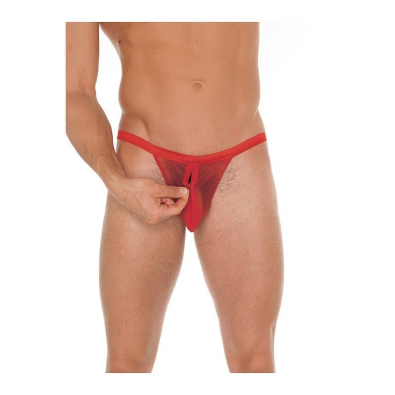 Mens String with Zipper Amorable Red Amorable Mens String with Zipper Amorable Red Strings