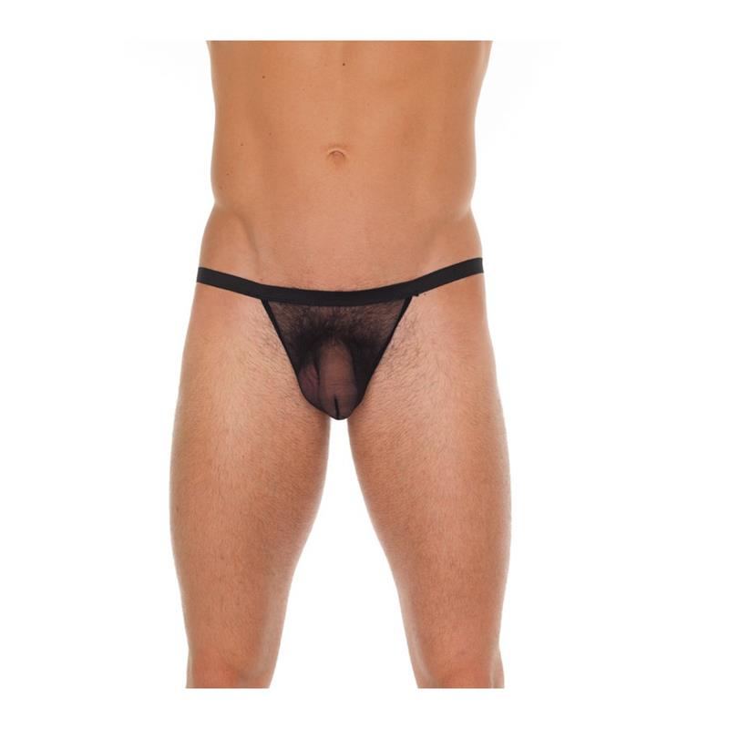 Amorable Mens Transparent String Amorable Black Strings