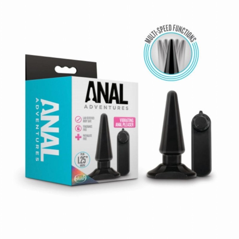 Anal Adventures Butt Plug With Remote Control Anal Adventures Basic Vibrating Black Vibrating butt plugs