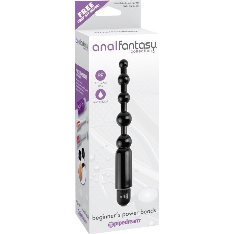 Anal Fantasy Πρωκτικές Μπίλιες Με Δόνηση Anal Fantasy Collection Μαύρες Δονητές