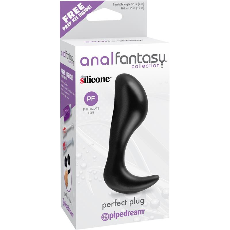 Butt Plug Anal Fantasy Perfect Plug Black Anal Fantasy Butt Plug Anal Fantasy Perfect Plug Black Non-Vibrating butt plugs