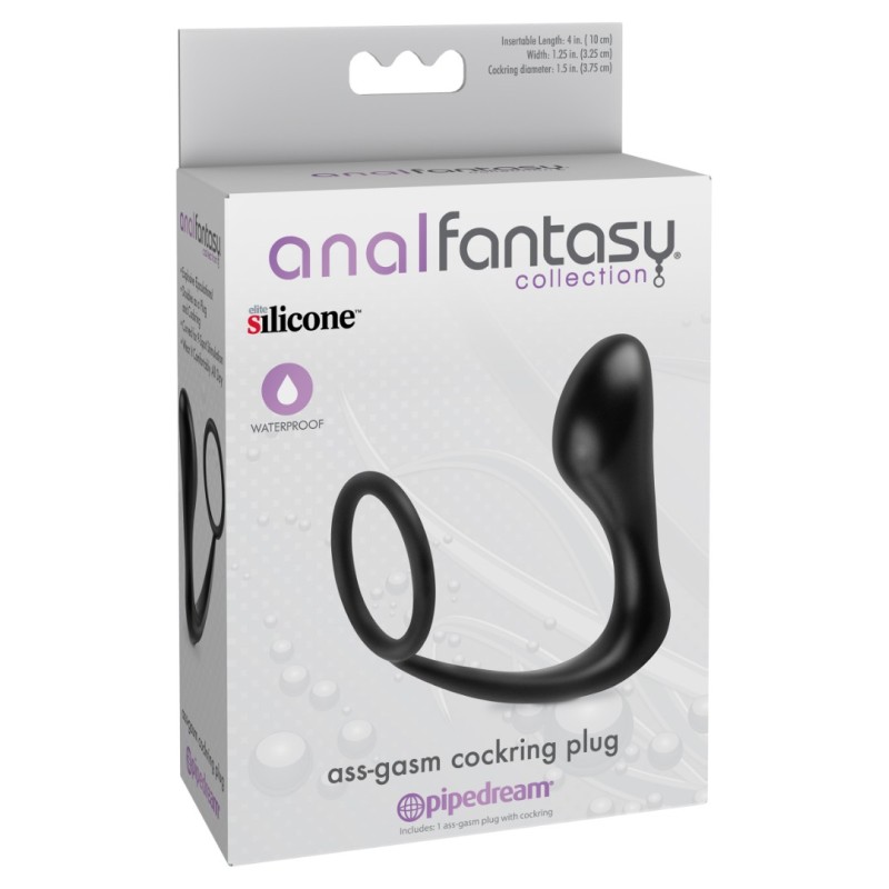 Anal Fantasy Δαχτυλίδι Πέους με Σφήνα Ass-Gasm Μαύρο Διέγερση Προστάτη