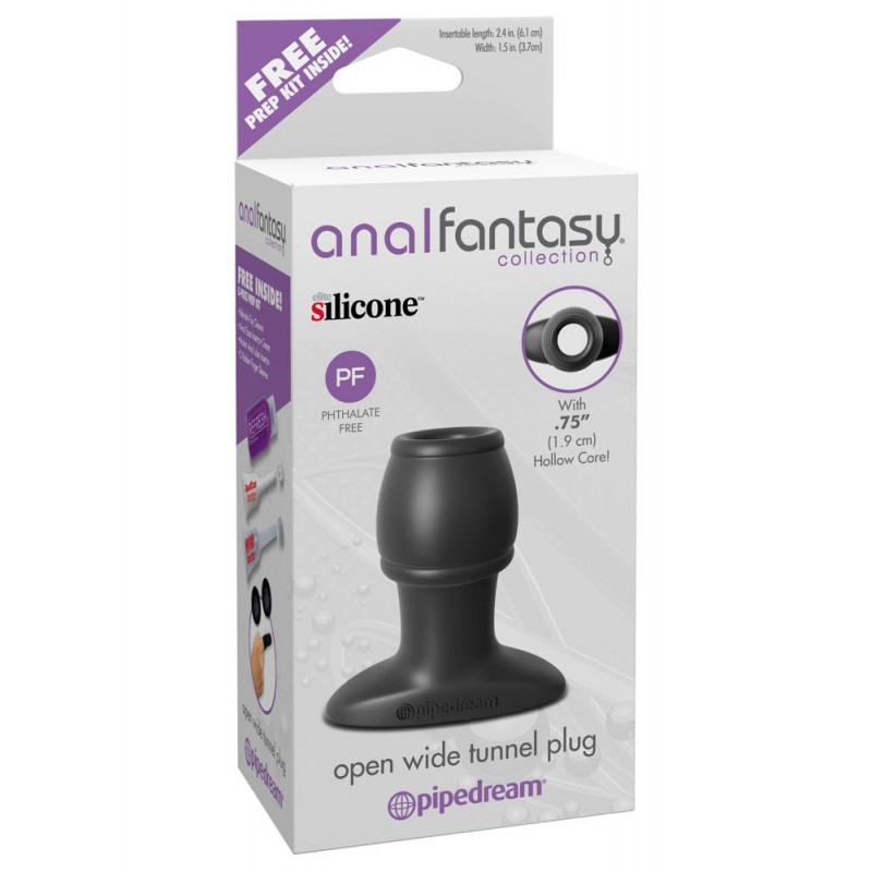 Anal Fantasy Butt Plug Anal Fantasy Open Wide Tunnel Black Non-Vibrating butt plugs