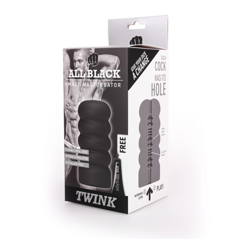 Αυνανιστήρι All Black Twink Μαύρο All Black Αυνανιστήρι All Black Twink Μαύρο Με ουδέτερο άνοιγμα
