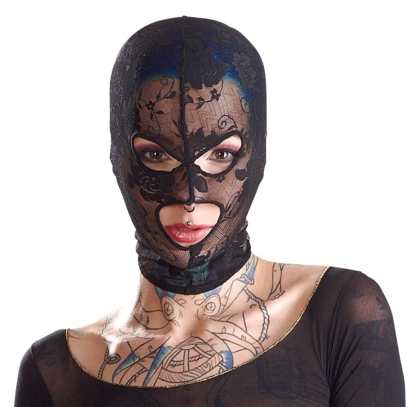 Bad Kitty Μάσκα Bad Kitty Head Mask Δαντέλα Μαύρη Μάσκες full face