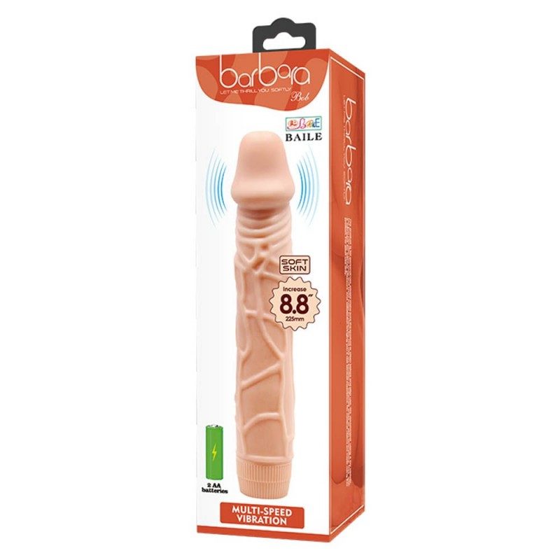 Baile Realistic Vibrator Barbara Bob Multi-Speed 22.5cm Nude Realistic
