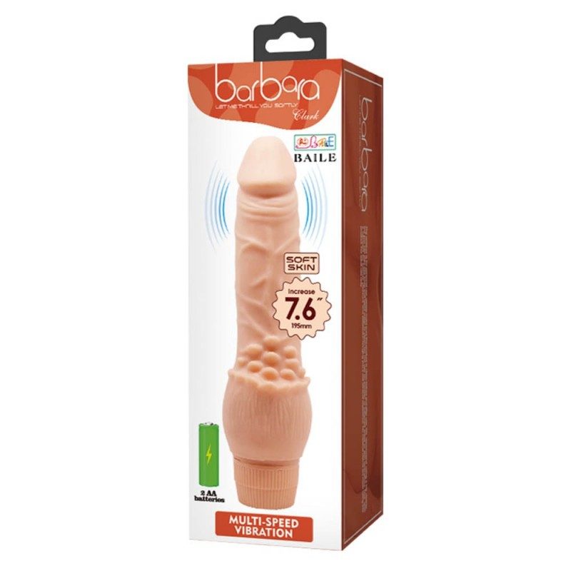 Baile Realistic Vibrator Barbara Clark Multi-Speed 19.5cm Nude Realistic
