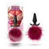 Blush Πρωκτική Σφήνα Blush Fur Pom Pom Μπορντό Σφήνες χωρίς δόνηση