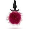 Blush Πρωκτική Σφήνα Blush Fur Pom Pom Μπορντό Σφήνες χωρίς δόνηση