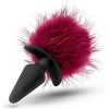 Blush Πρωκτική Σφήνα Blush Fur Pom Pom Μπορντό Σφήνες χωρίς δόνηση