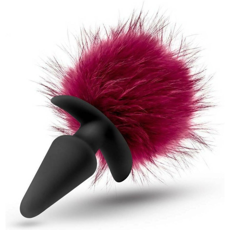 Blush Πρωκτική Σφήνα Blush Fur Pom Pom Μπορντό Σφήνες χωρίς δόνηση