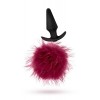 Blush Πρωκτική Σφήνα Blush Fur Pom Pom Μπορντό Σφήνες χωρίς δόνηση