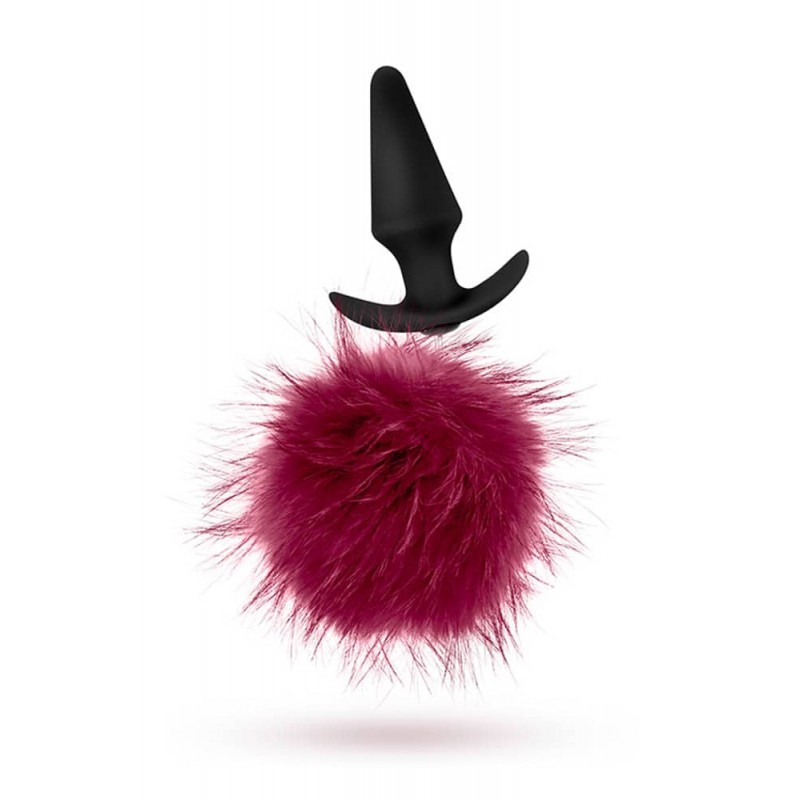 Blush Πρωκτική Σφήνα Blush Fur Pom Pom Μπορντό Σφήνες χωρίς δόνηση