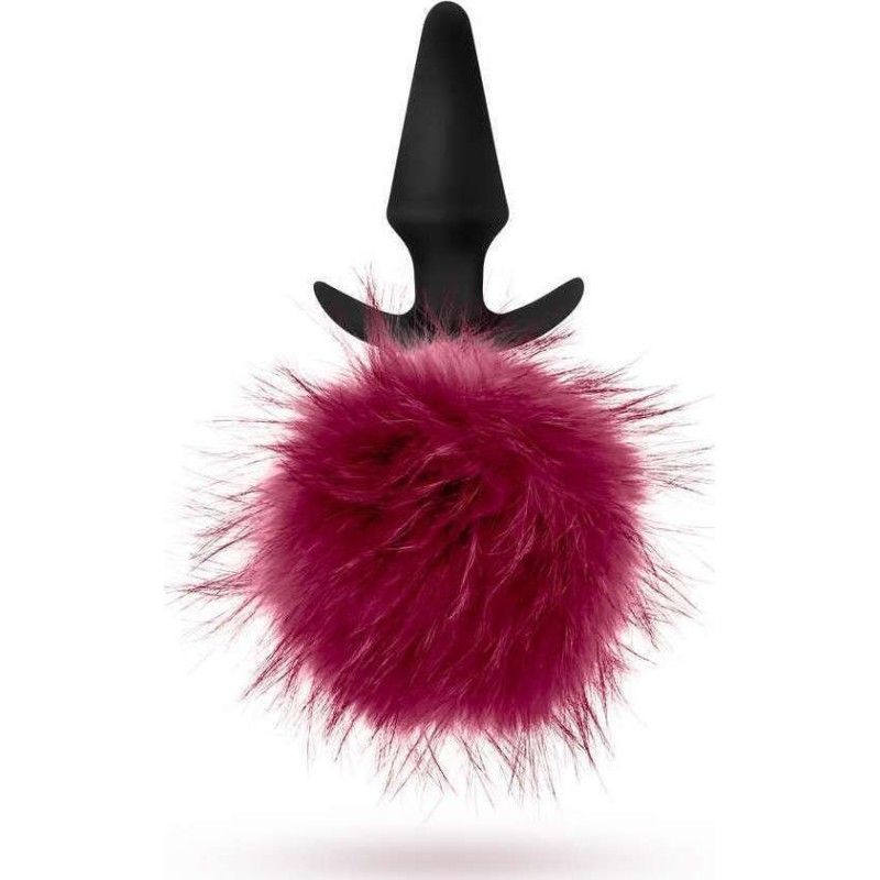 Blush Πρωκτική Σφήνα Blush Fur Pom Pom Μπορντό Σφήνες χωρίς δόνηση