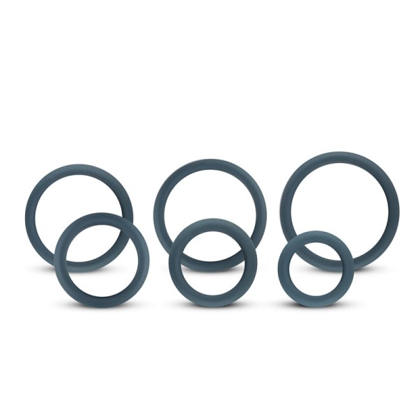 6-Piece Cock Ring Set Boners Black 6-Piece Cock Ring Set Boners Black