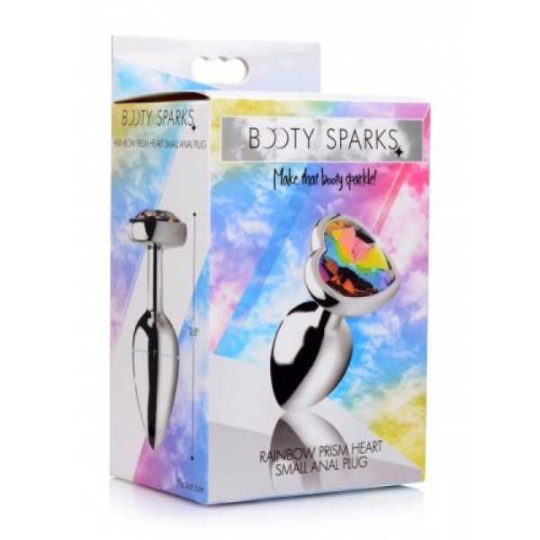 Πρωκτική Σφήνα Με Κόσμημα Καρδιά Booty Sparks Small Rainbow