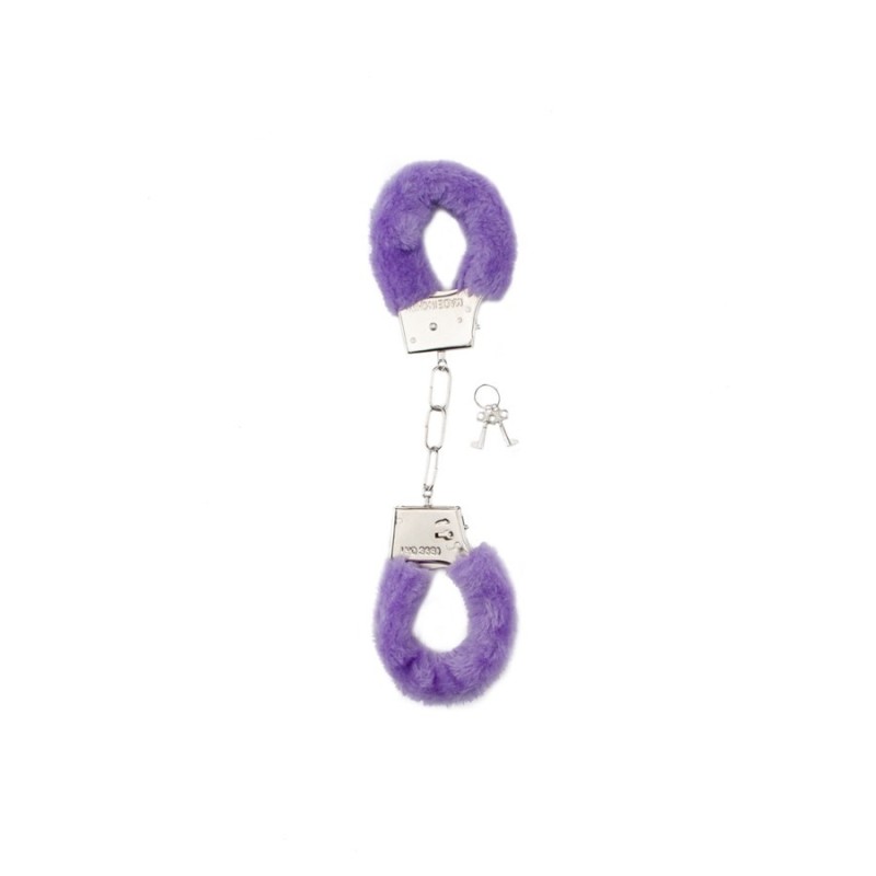 Shots Toys Furry Handcuffs Shots Purple Metal handcuffs