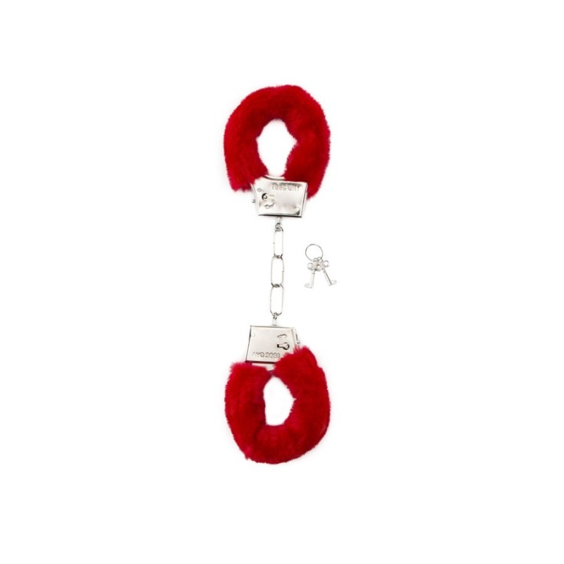 Shots Toys Furry Handcuffs Shots Bordeaux Metal handcuffs