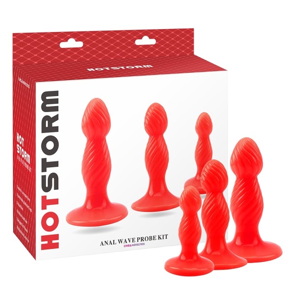 Butt Plug Set Chisa Anal Wave Probe Red