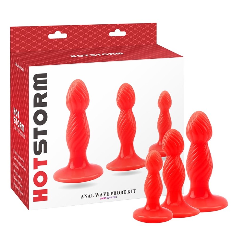 Butt Plug Set Chisa Anal Wave Probe Red Chisa Butt Plug Set Chisa Anal Wave Probe Red Non-Vibrating butt plugs