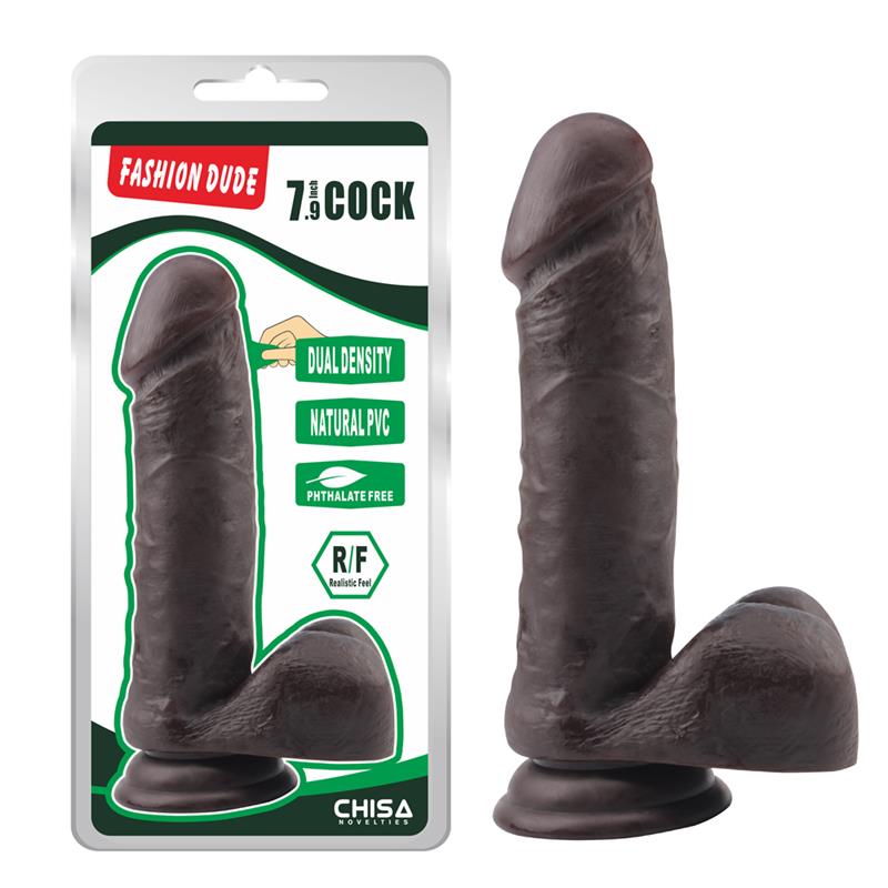 Chisa Realistic Dildo Dual Density Fashion Dude 20cm Brown Realistic