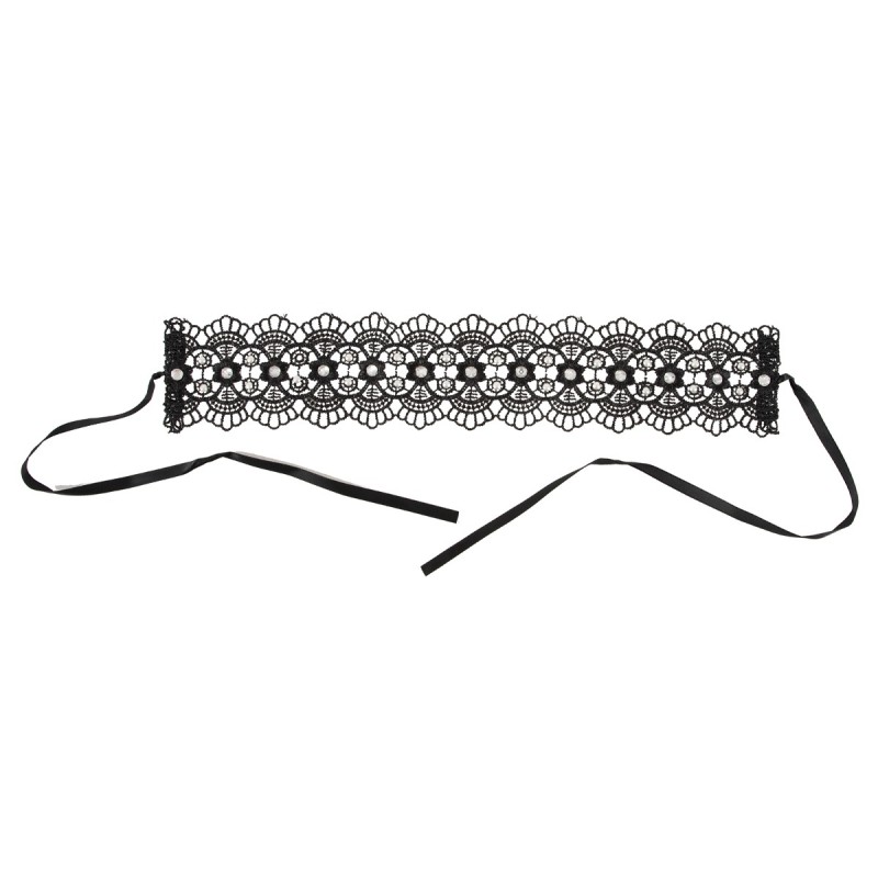 Embroidered Choker With Rhinestones Cottelli Collection Black Cottelli Collection Embroidered Choker With Rhinestones Cottelli Collection Black Chokers & Hairbands