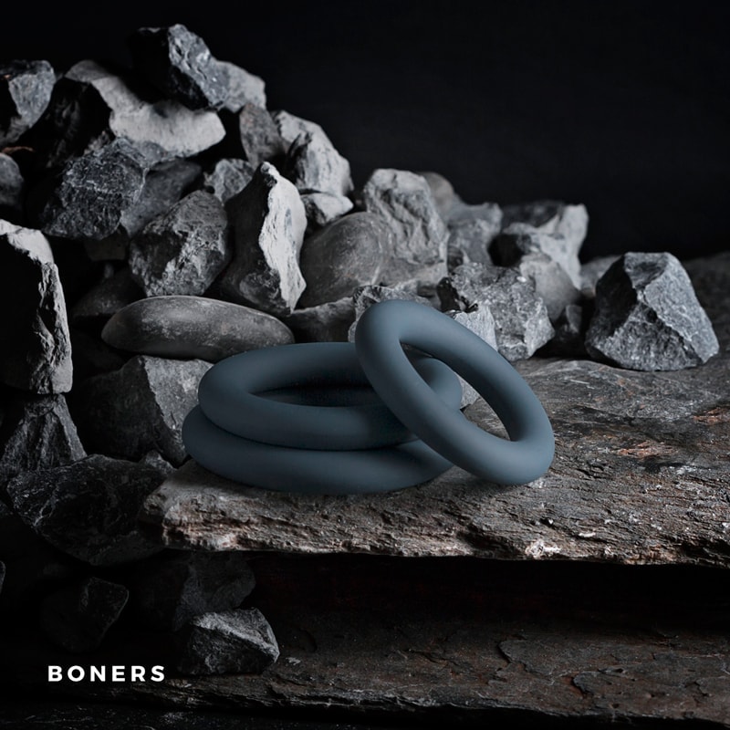 Boners Δαχτυλίδια Πέους Σετ Boners 3 τμχ Μαύρα Δαχτυλίδια Πέους